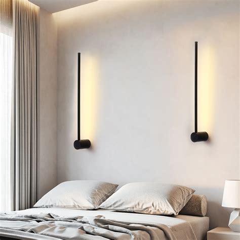 Long atmosphere light line led wall light simple modern bedroom bedside ...