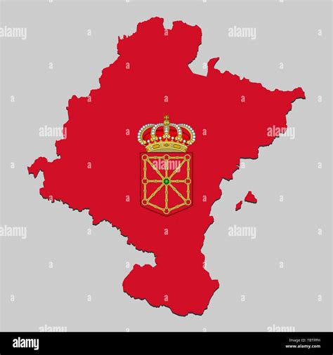 Map of Navarre is a state Spain with flag. Vector Illustration Stock ...