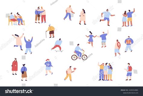 Cute Tiny People Silhouette Background Male Stock Vector (Royalty Free ...