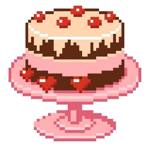 Cake🍰 | Pixel art, Cute art styles, Cute stickers