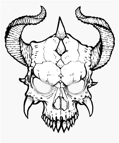 #skull #skulls #devil #demon #mask #evil - Draw A Devil Horn, HD Png ...