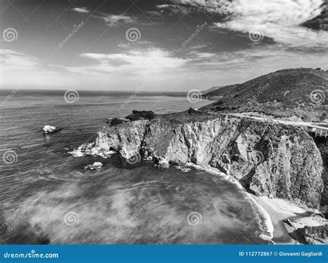 Beautiful Aerial View of Big Sur Coastline Along Bixby Bridge, C Stock ...