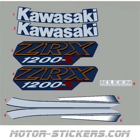 Kawasaki ZRX 1200 2001 decals