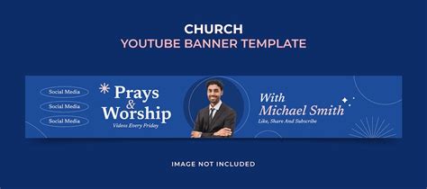 Premium Vector | Church youtube cover banner design template