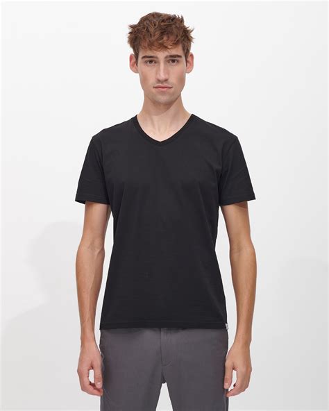 Black V Neck T Shirt for Men | Premium 185GSM Cotton