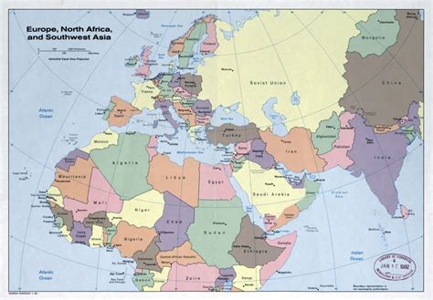 Large detailed political map of Europe, North Africa and Southwest Asia ...