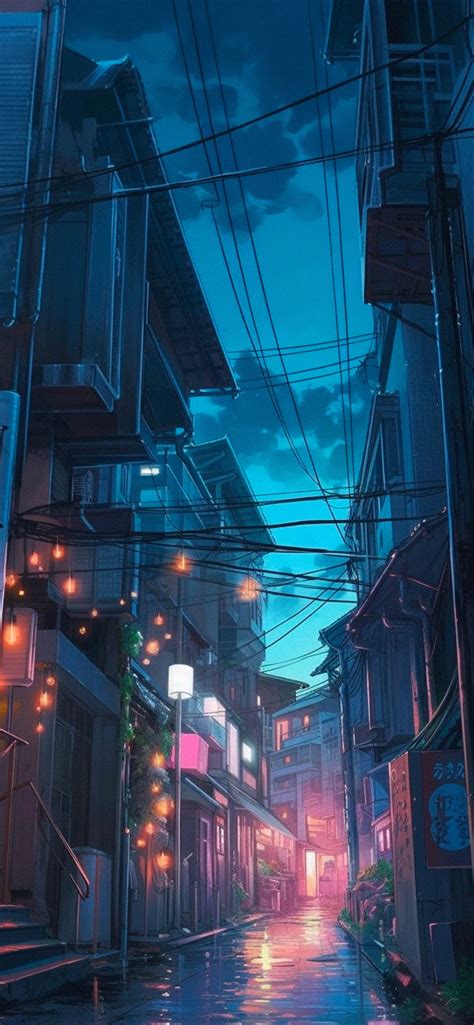 Anime City Background Night