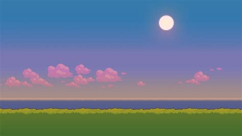 Sunset | Pixel art landscape, Pixel art background, Art background