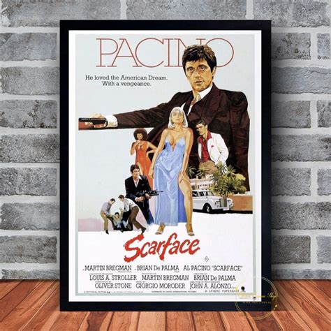 Al Pacino Scarface Movie Poster Canvas Wall Art Family Bedroom Decor ...