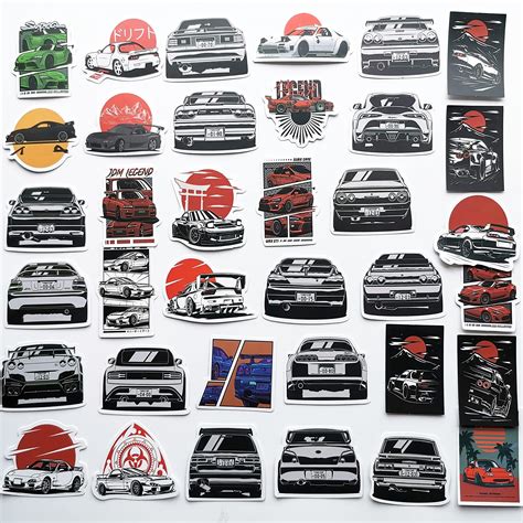 HiroKun 50Pcs Funny JDM Car Stickers Japanese Racing JDM Drift Slap ...