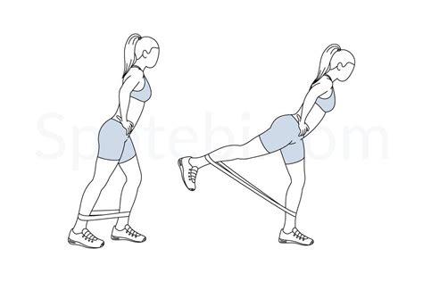 Band Kickback | Illustrated Exercise Guide | Workout guide, Band ...