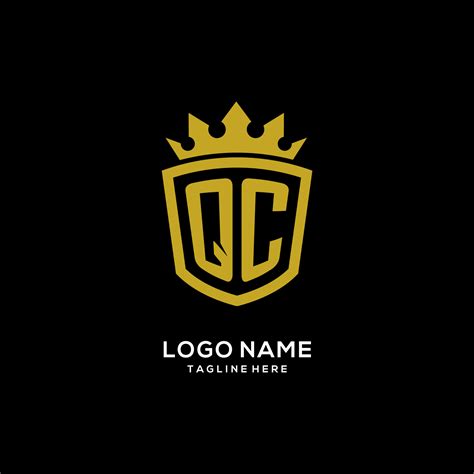 Initial QC logo shield crown style, luxury elegant monogram logo design ...