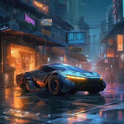 Premium AI Image | Futuristic Cyberpunk City with Super Exotic Car ...