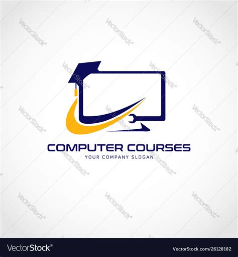 Computer courses logo sign symbol icon Royalty Free Vector