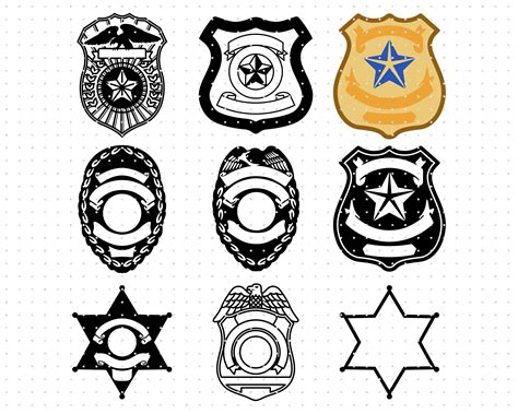 Police Officer Badge Svg Dxf Eps Png Clipart as Cut File - Etsy