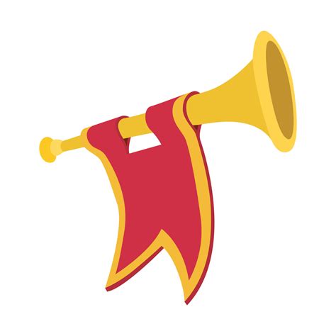 Trumpet with red flag cartoon 14153310 Vector Art at Vecteezy