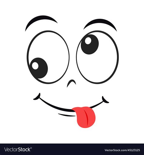 Cartoon silly face expression Royalty Free Vector Image