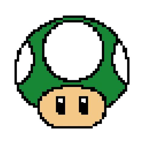 Green mushroom from super mario pixel art vector illustration. 22983949 ...