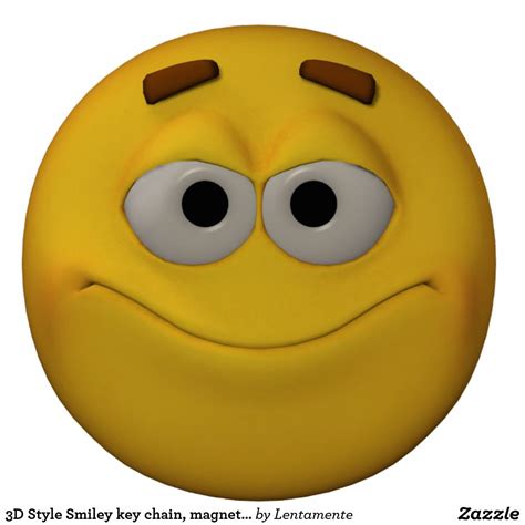 3D Style Smiley key chain, magnet, ornament or pin Angry Emoticon ...