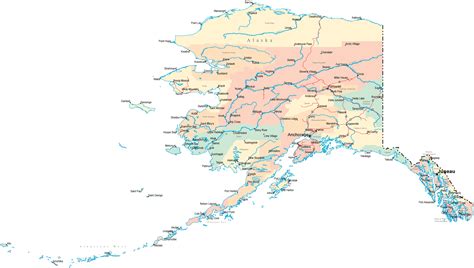 Map of Alaska with Cities | Town | Road | River | United States Maps