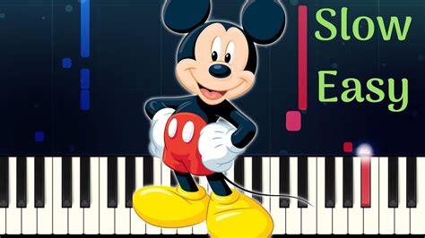 MICKEY MOUSE CLUBHOUSE THEME SONG - Slow Easy Piano Tutorial Chords ...