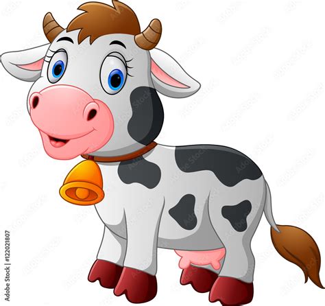 Cute baby cow cartoon standing Stock Vector | Adobe Stock