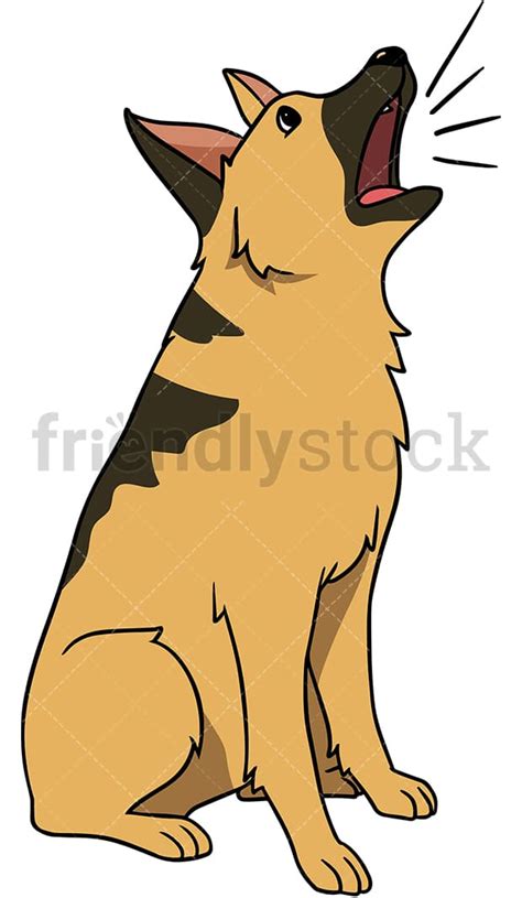 German Shepherd Dog Barking Cartoon Vector Clipart - FriendlyStock