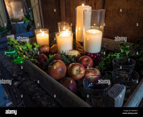 Medieval Christmas decorations during Tudor event at Haddon Hall ...