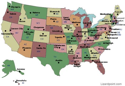 Usa Map States And Capitals Quiz - Allyce Maitilde