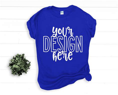 Gildan ROYAL BLUE Flatlay T-shirt Mockup Soft Style Mock up by - Etsy