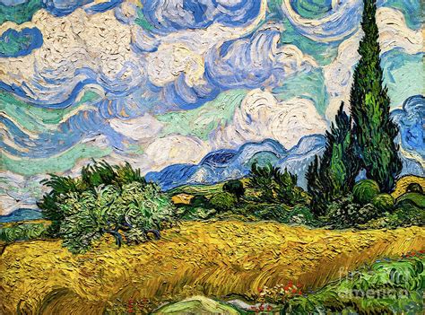 Wheat Field with Cypresses 1 by Van Gogh Painting by Vincent Van Gogh ...