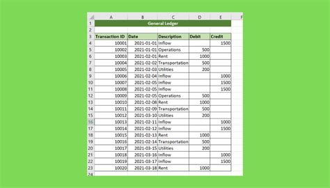 How to Make a General Ledger in Excel - Sheetaki