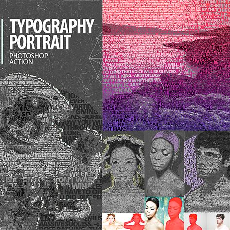 Typography Portrait Photoshop Action | Free download