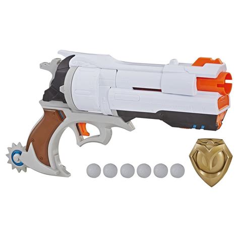 Overwatch McCree Nerf Rival Blaster with Die Cast Badge and 6 Overwatch ...