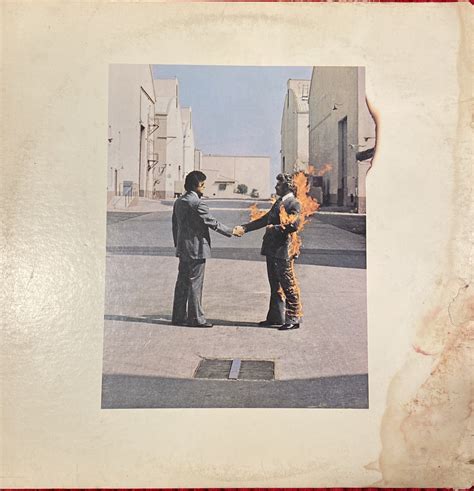 Vintage 1975 Pink Floyd Wish You Were Here Vinyl Album (cover damaged)