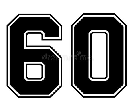 60 Classic Vintage Sport Jersey Number in Black Number on White ...