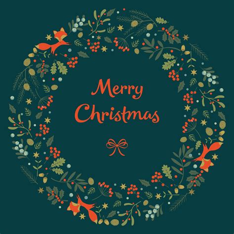 Merry Christmas wreath. 1183256 Vector Art at Vecteezy