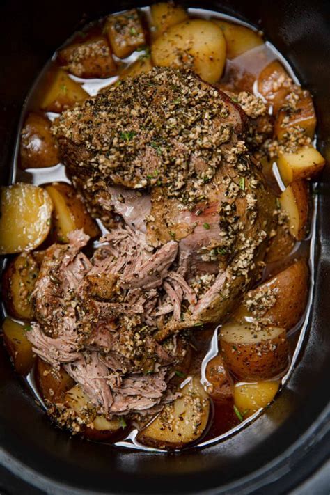 Slow Cooker Leg Of Lamb Recipe (Crockpot) - Dinner, then Dessert