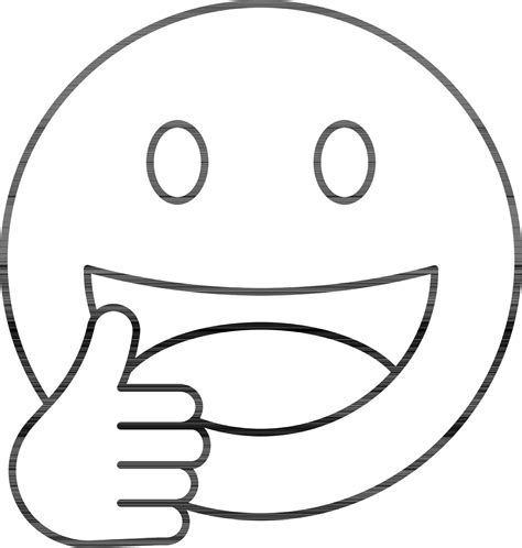 Stroke Style Smiley Emoji Showing Thumbs Up Icon. 24463560 Vector Art ...