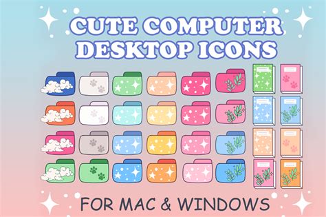 Cute Computer Desktop Icons & Folders Grafik Von NetArtStudio ...