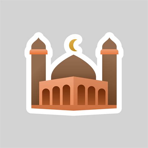 Cute masjid sticker icon vector 21815868 Vector Art at Vecteezy