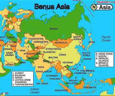 Peta Benua Asia Lengkap Dengan Negara Batas Wilayah Sumber Daya Alam ...