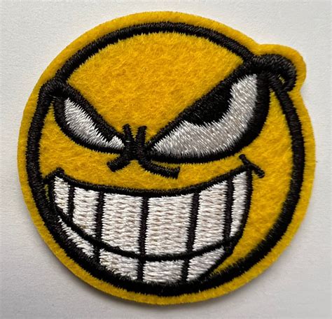 Sinister Devious Emoji Patch Evil Naughty Smile Iron en - Etsy España