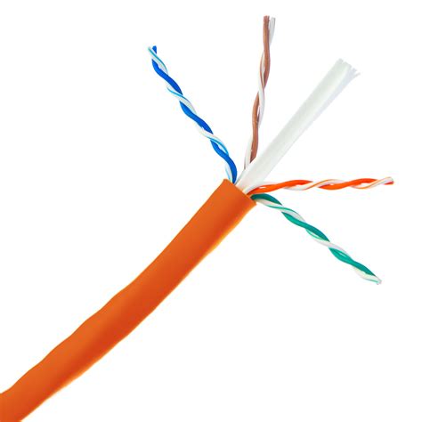 Cat6 Network Cable, CM, Solid Copper, Orange, 1000ft