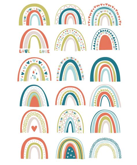 Rainbow Confetti Clipart Set Trendy Abstract Spring Pastel | Etsy ...