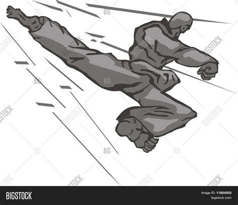 Taekwondo Back Kick Vector & Photo (Free Trial) | Bigstock