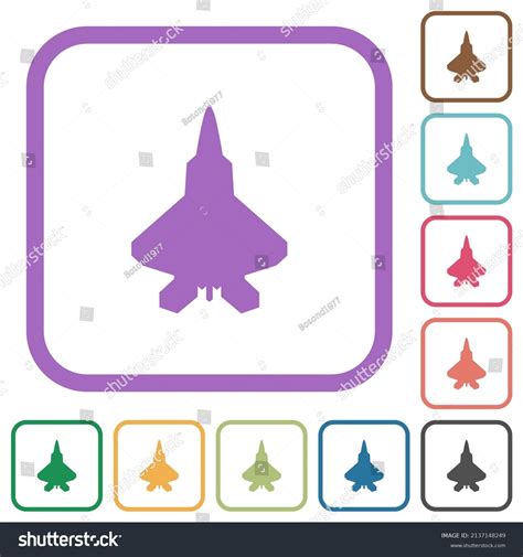 Jet Fighter Silhouette Simple Icons Color Stock Vector (Royalty Free ...