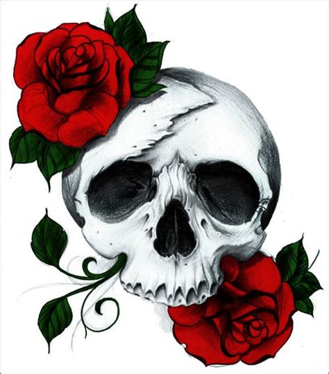 Skull Roses Drawing at GetDrawings | Free download