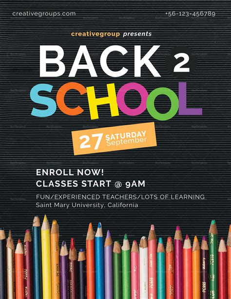 Back to School Flyer Design Template in PSD, Word, Publisher ...