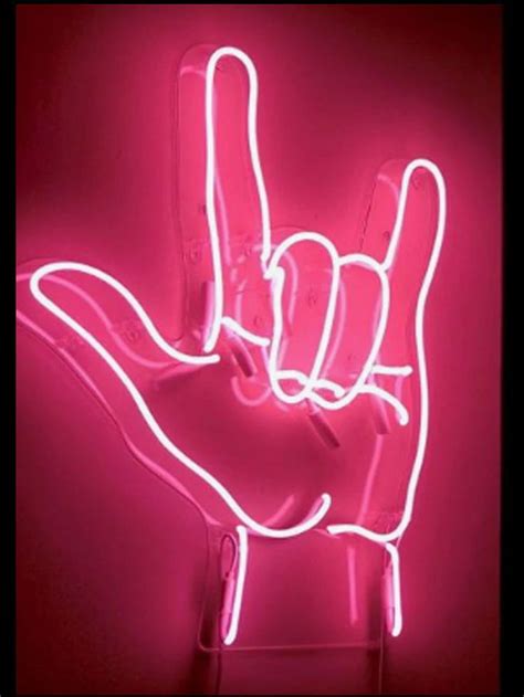 Hand Gesture roll Neon Signs neon light pink neon lights for rooms ...